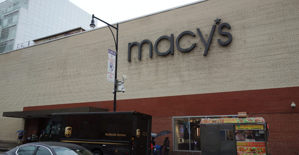 The Macy s department store at Main Street and Lippmann Plaza east of Roosevelt Avenue in Downtown Flushing Queens It was originally a Stern s location
