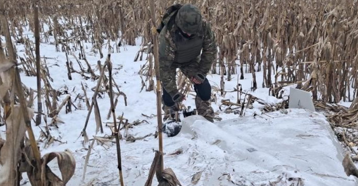 Russian kamikaze drone and sappers of Ukrainian police