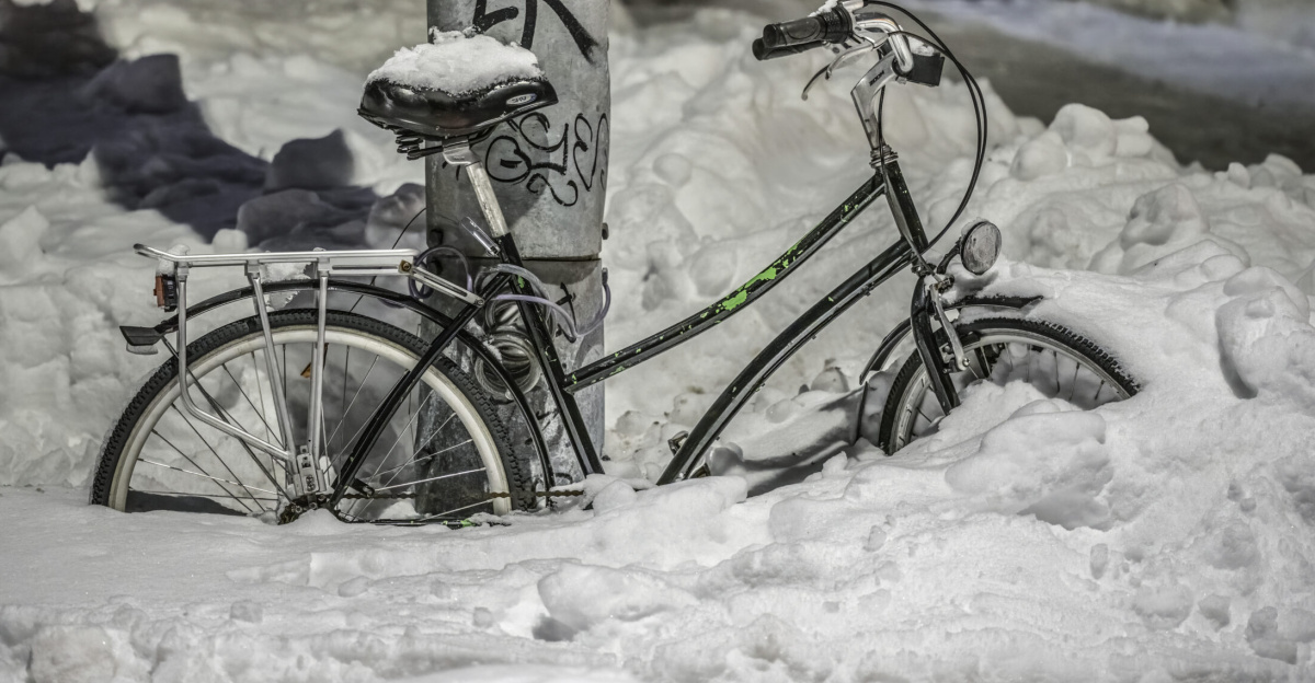 Saint Sacrement, Quebec city in winter, after a snow storm