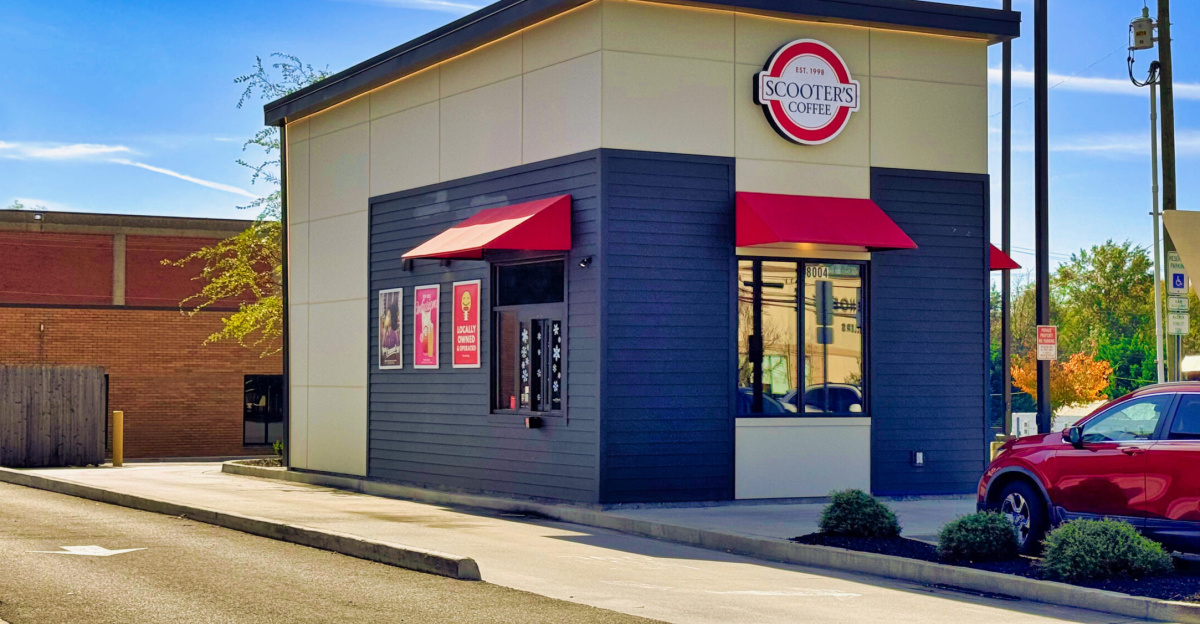 Scooter's Coffee drive-through location in Knoxville, Tennessee