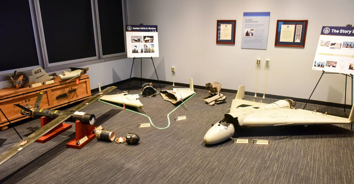 CNN description Left to right An Iranian-made Shahed 101 drone the remnants of an Iranian-made Shahed 131 drone recovered from Ukraine in Fall 2022 and an Iranian-made Shahed 131 drone recovered from Iraq in 2022 Photo shared by the US Defense Intelligence Agency s Office of Corporate Communications