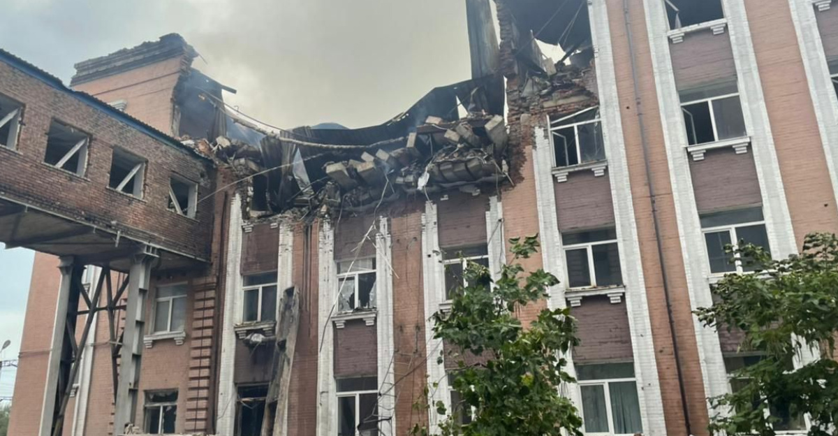 Sloviansk thermal power plant (Donetsk region of Ukraine) after Russian shelling on 17 September 2022.