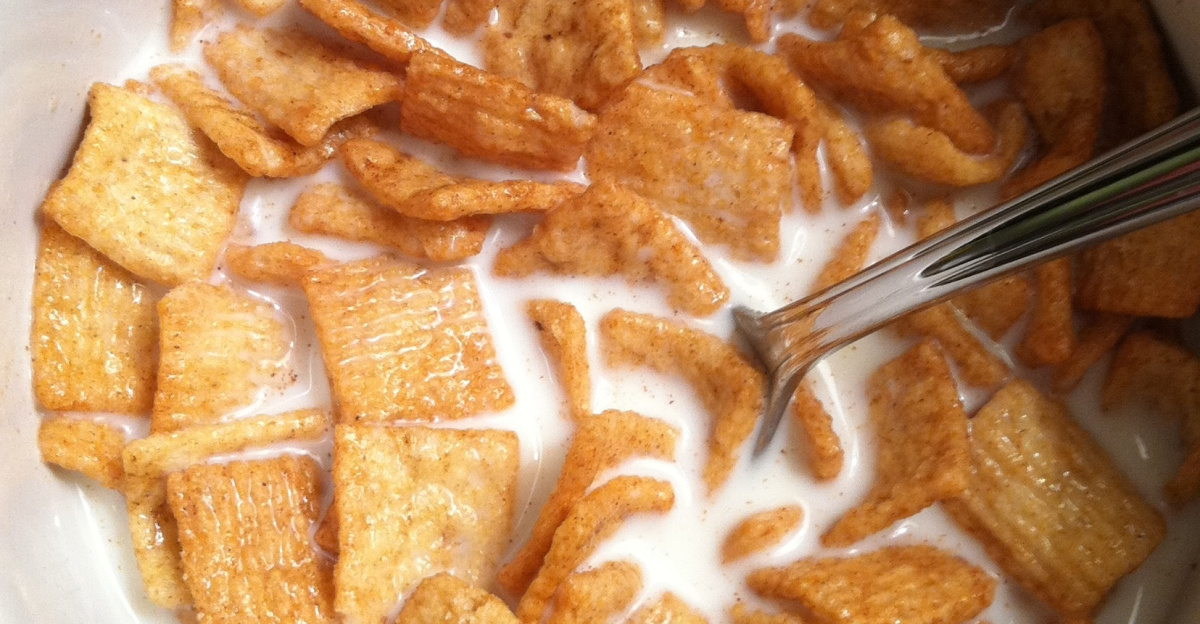 It was late at night when I realized I hadn't taken a picture yet... so I took one of my snack.  Mmm... Cinnamon Toast Crunch.