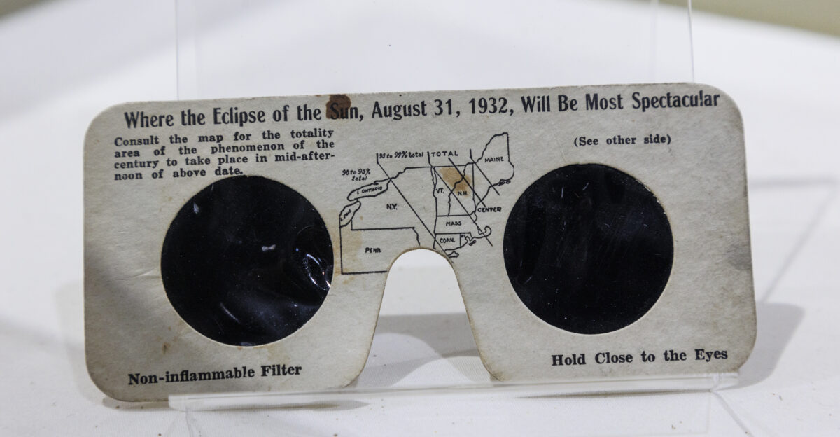 Eclipse glasses made for the August 31 1932 eclipse of the sun Vermont History Museum Montpelier Vermont