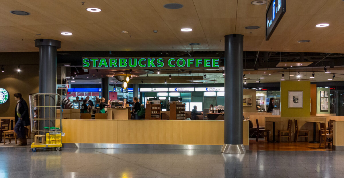 Starbucks Coffee at Zurich Airport railway station