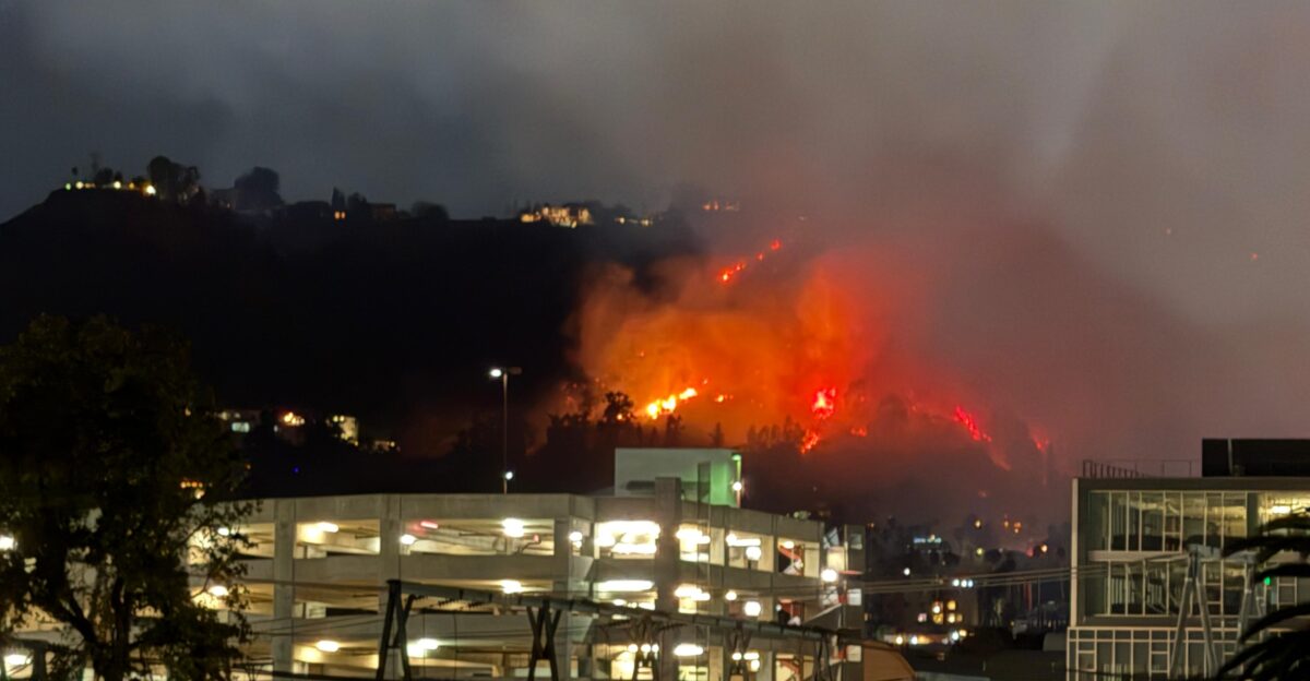 January 2025 Sunset fire from a rooftop in West Hollywood