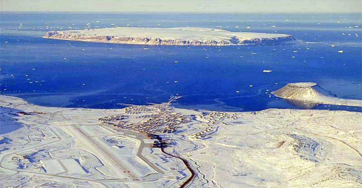 Thule Air Base Northern Greeland looking west to Saunders Island