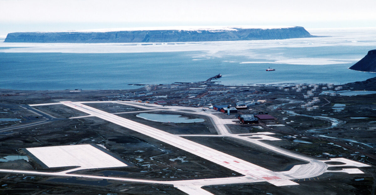An aerial view of Thule Air Base