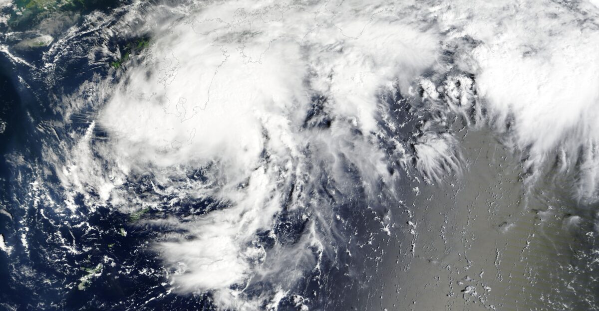 On the morning of September 4 2025 the Moderate Resolution Imaging Spectroradiometer MODIS on NASA s Terra satellite acquired this true-color image of Tropical Storm Peipah approaching a double landfall in Japan Near the time this image was captured the center of the storm was located about 210 kilometers 131 miles south of Kagoshima City carrying maximum sustained winds of 65 kilometers per hour 40 4 mph Tropical Storm Peipah skimmed the southern coast of Japan between September 4-5 first passing very close to southern Kyushu Island before making its first landfall over Sukumo Kochi Prefecture on Shikoku island around 1800 UTC 2 00 p m EDT on September 4 according to ReliefWeb It then moved eastward for a second landfall over Wakayama Prefecture Honshu island on September 5 It then quickly moved towards the northeast over the Pacific Ocean where it temporarily strengthened before becoming extra-tropical and dissipating on September 6 Although the storm s maximum sustained winds stayed at tropical storm strength as it interacted with Japan strong gusts and heavy rain caused substantial damage Local media reported that the at least 370 houses were damaged or destroyed and 24 people were injured in Shizuoka Prefecture on the island of Honshu in eastern Japan Strong gusts knocked out power to at least 10 000 in the same region NKH World Japan reports that meteorological officials have yet to determine if damage was caused by a tornado spun up by the storm or multiple strong gusts Prior to striking Japan wind and rain associated with the forming Tropical Storm Peipah combined with the effects of the Southwest Monsoon to severely affect the Philippines According to ReliefWeb more than 93 000 people were affected across four region of the country and an additional 1 300 people were displaced