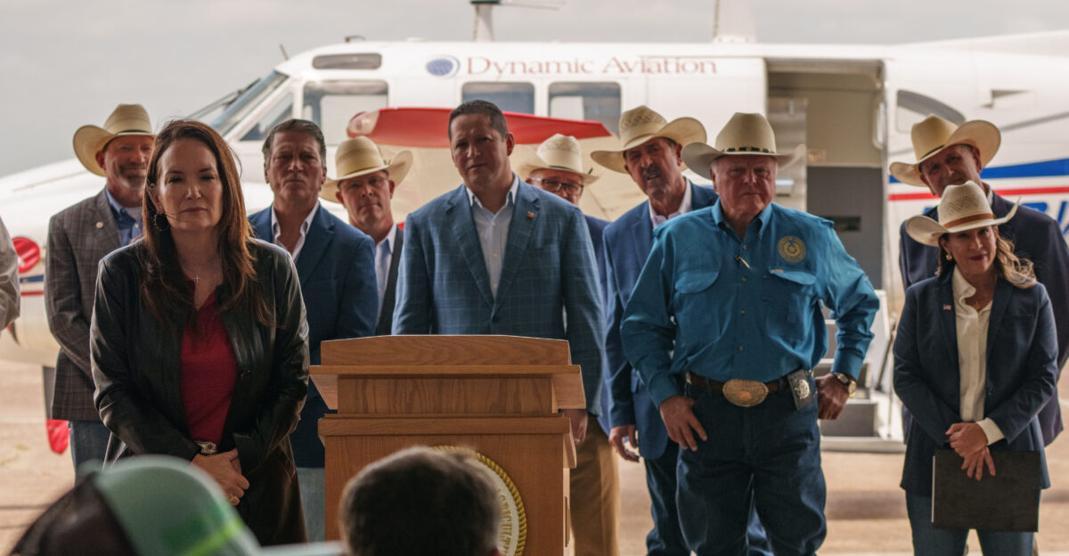U S Secretary of Agriculture Brooke L Rollins takes questions from the news media about the plan to stop the northward movement of New World screwworm NWS with the actions of the U S Department of Agricultures USDA Animal and Plant Health Inspection Service APHIS at their expanding facilities at Moore Air Base in Edinburg TX on June 18 2025 Also speaking in support of the efforts were US Representative Monica De La Cruz R-TX-15 US Representative Tony Gonzales R-TX-23 US Representative Vincente Gonzalez D-TX-34 US Representative Ronny Jackson R-TX-13 and Texas Agriculture Commissioner Sid Miller NWS was present in the southern United States from the 1800s to the mid-20th century resulting in significant livestock health and economic impacts USDA successfully eradicated NWS from livestock in the United States in the 1960s and with its partners in Central America kept it limited to south of the Darien Gap in Panama Starting in 2023 however NWS began to spread northward through Central America toward the United States The goals of rollout are to assure U S industry states and trading partners that the U S is taking bold actions to protect U S livestock and other animals by preventing the introduction of NWS into the United States and to reiterate to Mexico and Central American partners that the U S continues to be a strong partner to the benefit of all impacted countries and that it will take all partners working in concert to push NWS back to Panama Moore Air Base is an inactive US Air Force Base that opened as a WWII pilot training school After its closure it was sold in part for private use and to the USDA who currently have Animal and Plant Health Inspection Service APHIS activities such as Screwworm Eradication Program Cattle Fever Tick Research Mexican Fruit Fly Rearing Facility and Fruit Fly Release Operations For more information see and USDA Media by Lance Cheung