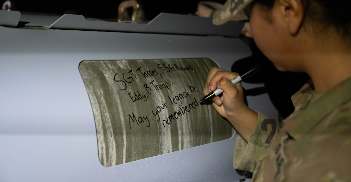 U S CENTRAL COMMAND AREA OF RESPONSIBILITY Dec 18 2025 U S soldiers attached to the Iowa National Guard sign GBU-31 munitions systems in the U S Central Command area of responsibility Dec 18 2025 U S Air Force photo