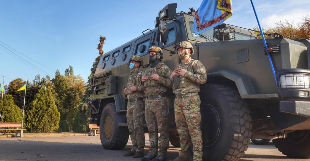 Ukrainian troops in Sloviansk during the 2020 Russo-Ukrainian crisis