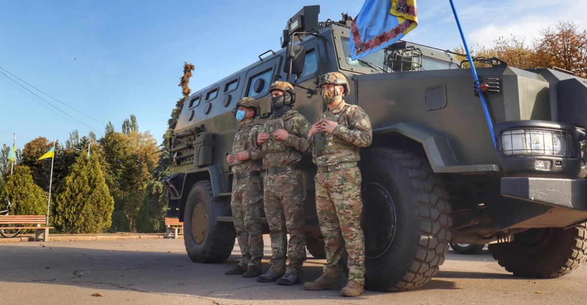 Ukrainian troops in Sloviansk during the 2020 Russo-Ukrainian crisis