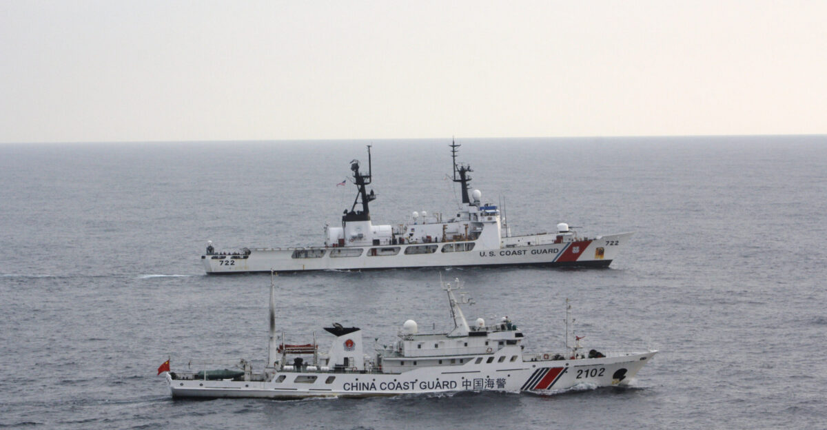 File USCGC Morgenthau and China Coast Guard 2102 interdict illegal