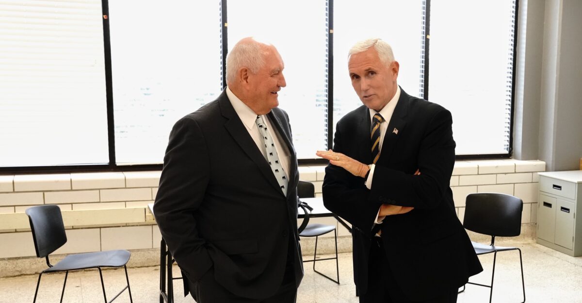 Vice President Mike Pence and Agriculture Secreary Sonny Perdue visit the Tyson Foods facility in Goodlettsville TN on Monday to advocate for passage of the United States-Mexico-Canada Agreement White House photo by D Myles Cullen