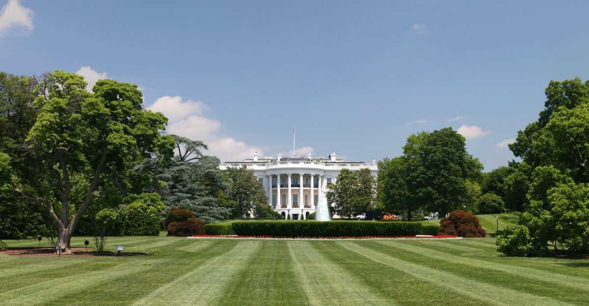 Lawn in front of the White House Washington DC