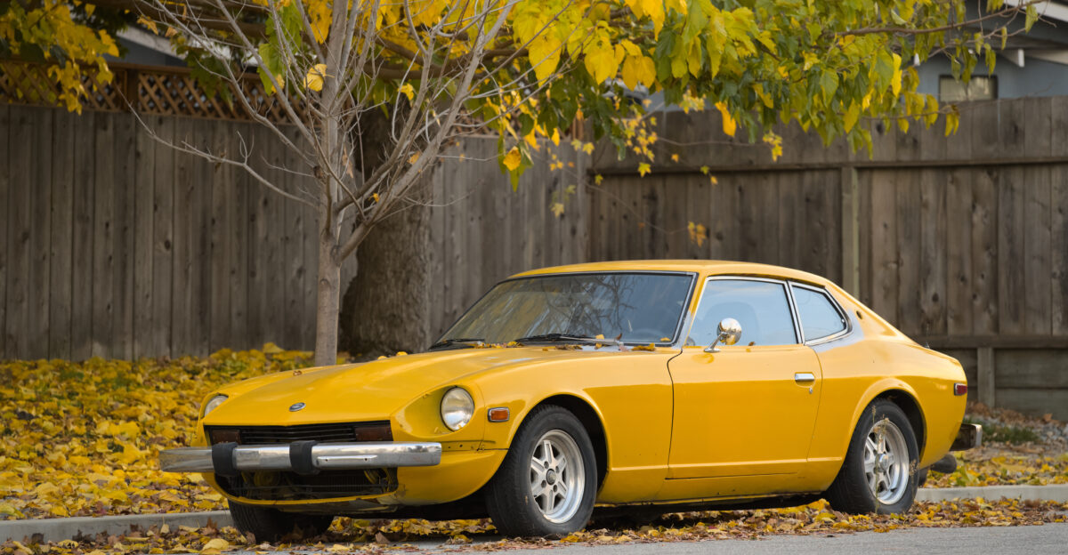 A yellow Datsun 240Z